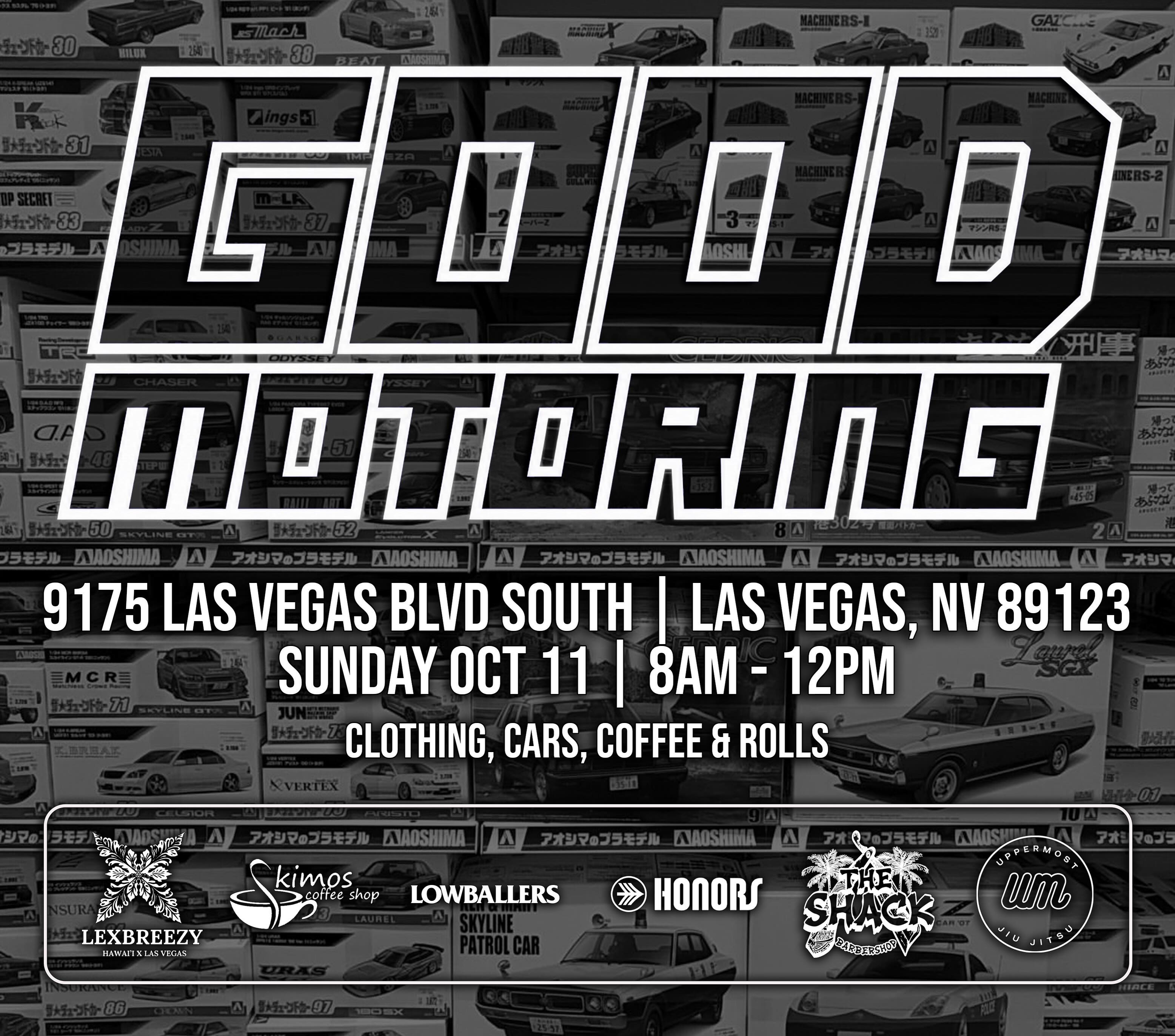 Good Motoring — Cars, Coffee & Community event flyer